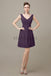 V-neck Chiffon Short Pleats Bridesmaid Dresses