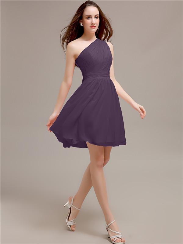 One Shoulder Short A-Line Bridesmaid Dresses