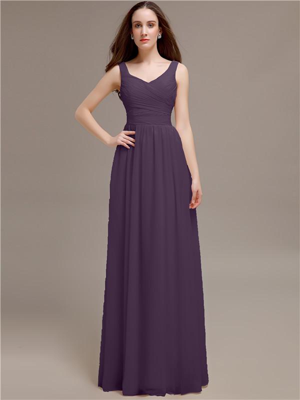 Scoop Neck Sleeveless Pleats Bridesmaid Dresses