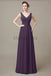 V-Neck Long Chiffon Bridesmaid Dresses