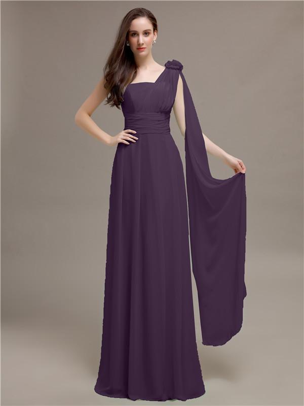 One-shoulder Appliques Chiffon Bridesmaid Dresses