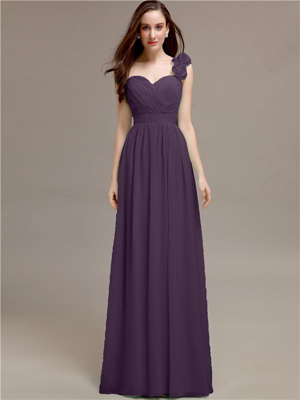 Sweetheart A-line Flower Appliques Bridesmaid Dresses