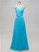 V Neck Satin Floor Length Bridesmaid Dresses