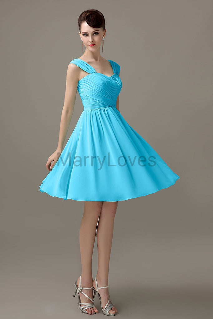 Straps Chiffon Short Bridesmaid dresses