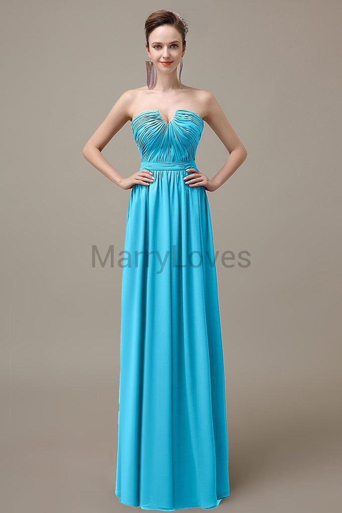 Sweetheart Chiffon Floor Length Bridesmaid Dresses