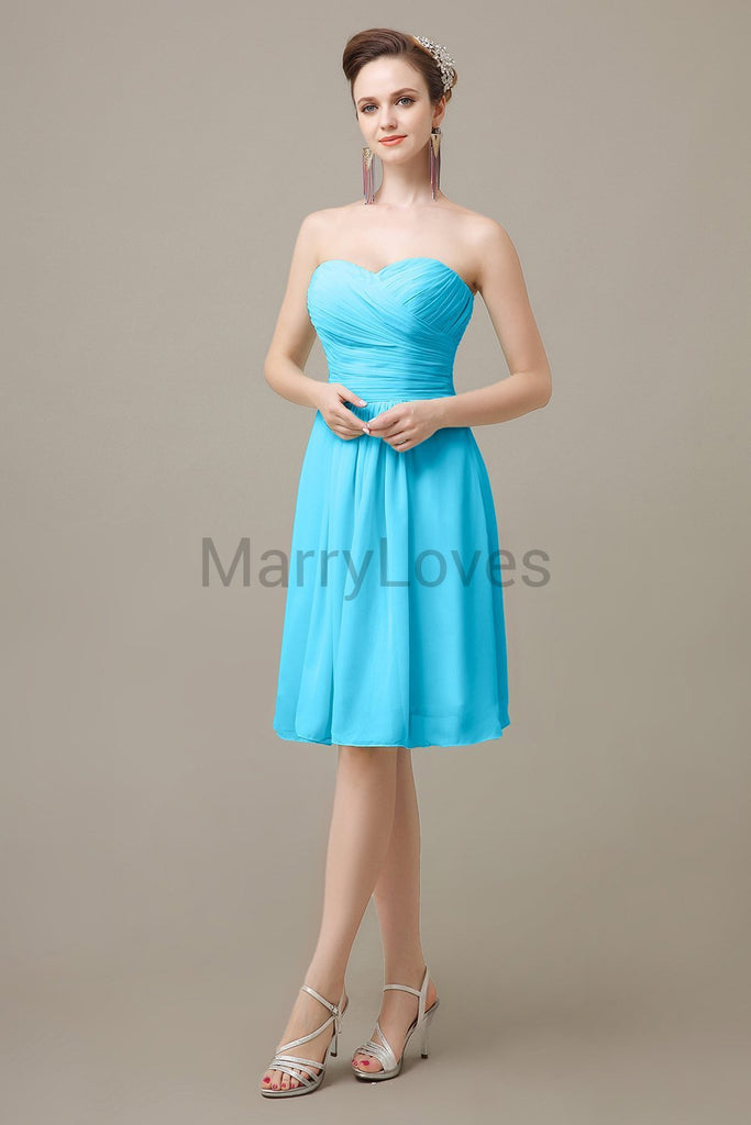 Sweetheart Chiffon Pleats Bridesmaid Dresses