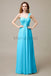 One Shoulder Chiffon Long Bridesmaid Dresses