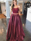 Two-pieces Halter Floor-length Beading Top Long Prom Dresses With Pocket, PD0555