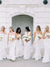 Mermaid Sweetheart Simple White Long Bridesmaid Dresses With Train  BD0617