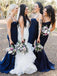 Sweetheart Mermaid Spaghetti Straps Long Simple Bridesmaid Dresses, BD0623