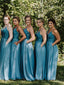 A-line Floor-length Straps V-neck Appliques Top Bridesmaid Dresses, BD0625