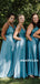 A-line Floor-length Straps V-neck Appliques Top Bridesmaid Dresses, BD0625