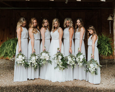 Floor-length A-line Halter Sleeveless Long Grey Chiffon Bridesmaid Dresses, BD0628