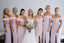 Sheath Off-shoulder Long Satin Bridesmaid Dresses With Slit, BD0632