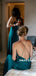 A-line V-neck Spagehtti Straps Backless Long Chiffon Bridesmaid Dresses, BD0641