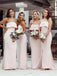 Mermaid Strapless Simple Long Bridesmaid Dresses With Train, BD0642