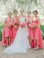 A-line Halter Sleeveless Backless Short Organza Bridesmaid Dresses, BD0645