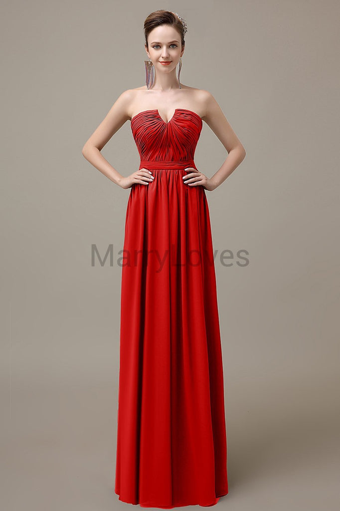 Sweetheart Chiffon Floor Length Bridesmaid Dresses