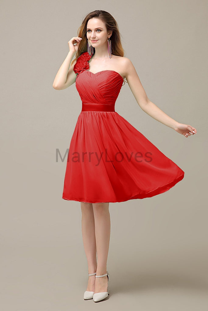 Charming One Shoulder Chiffon Bridesmaid Dresses