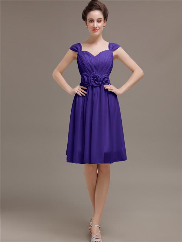 Straps Chiffon Short Bridesmaid Dresses