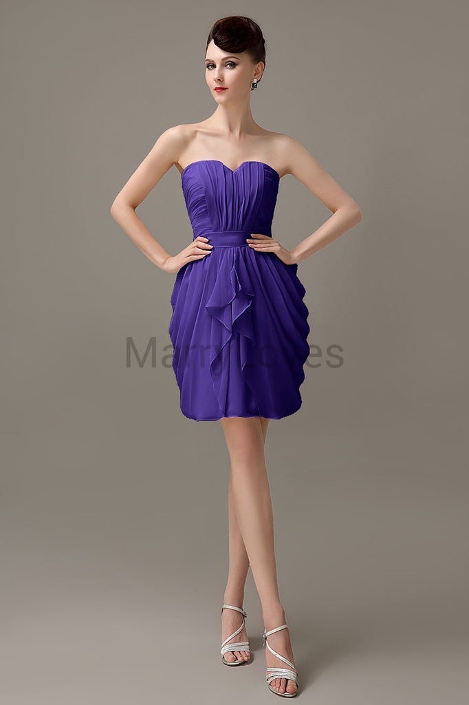 Sweetheart Chiffon Short Bridesmaid Dresses