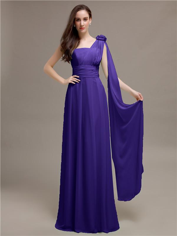 One-shoulder Appliques Chiffon Bridesmaid Dresses