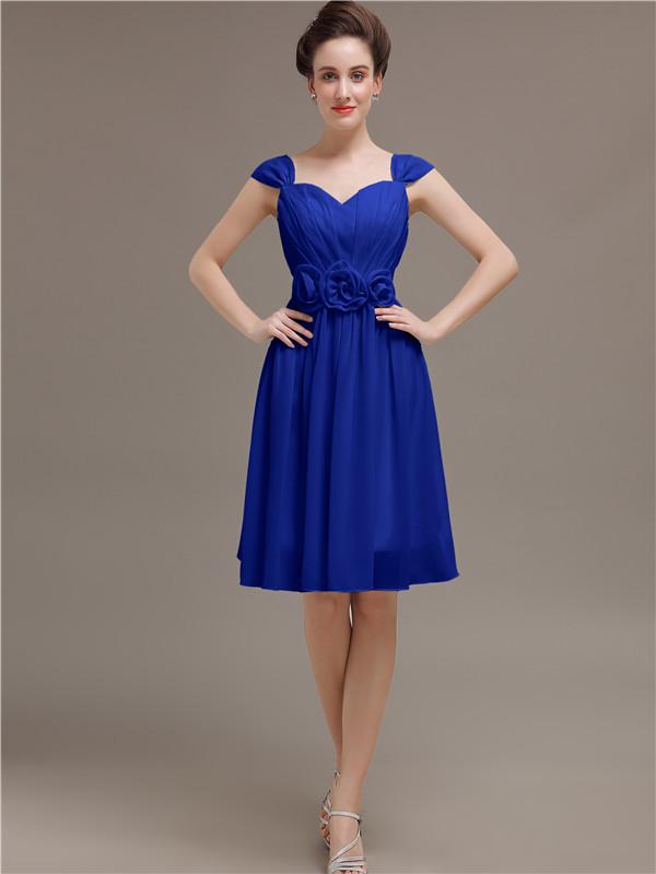 Straps Chiffon Short Bridesmaid Dresses