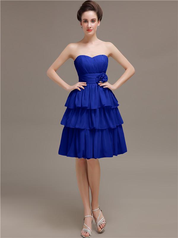 Sweetheart Pleats Short Bridesmaid Dresses