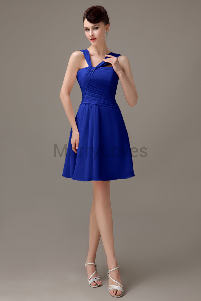 Cross Neck Chiffon Bridesmaid Dresses