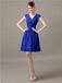 V-Neck Cap Sleeves Chiffon Bridesmaid Dresses