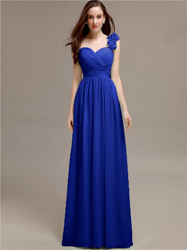 Sweetheart A-line Flower Appliques Bridesmaid Dresses