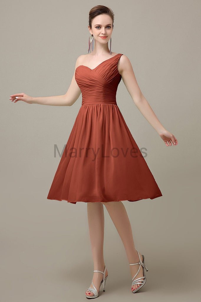 One Shoulder Chiffon Bridesmaid Dresses