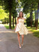 A-line Strapless Lace-up Back Short Bridesmaid Dresses With Bow, BD0612