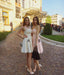 A-line Strapless Lace-up Back Short Bridesmaid Dresses With Bow, BD0612