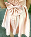A-line Strapless Lace-up Back Short Bridesmaid Dresses With Bow, BD0612