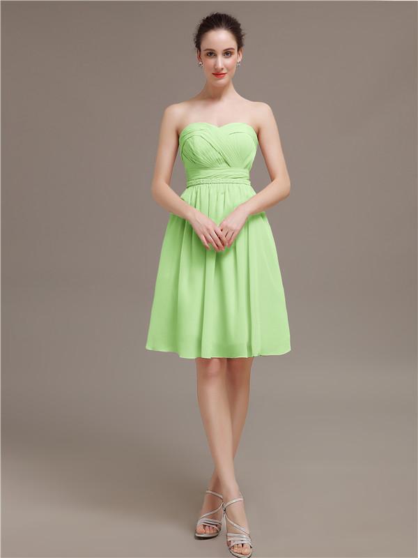 Sweetheart Chiffon Short Bridesmaid Dresses