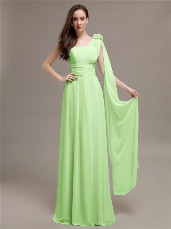 One-shoulder Appliques Chiffon Bridesmaid Dresses