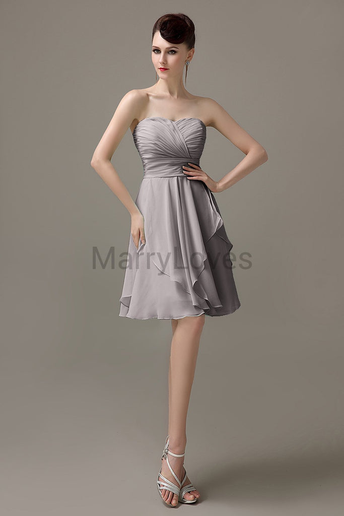 Sweetheart Chiffon Short Bridesmaid dresses