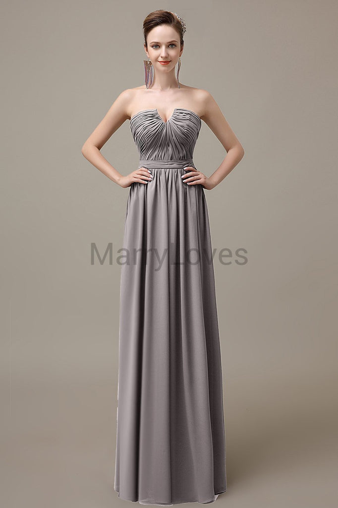 Sweetheart Chiffon Floor Length Bridesmaid Dresses