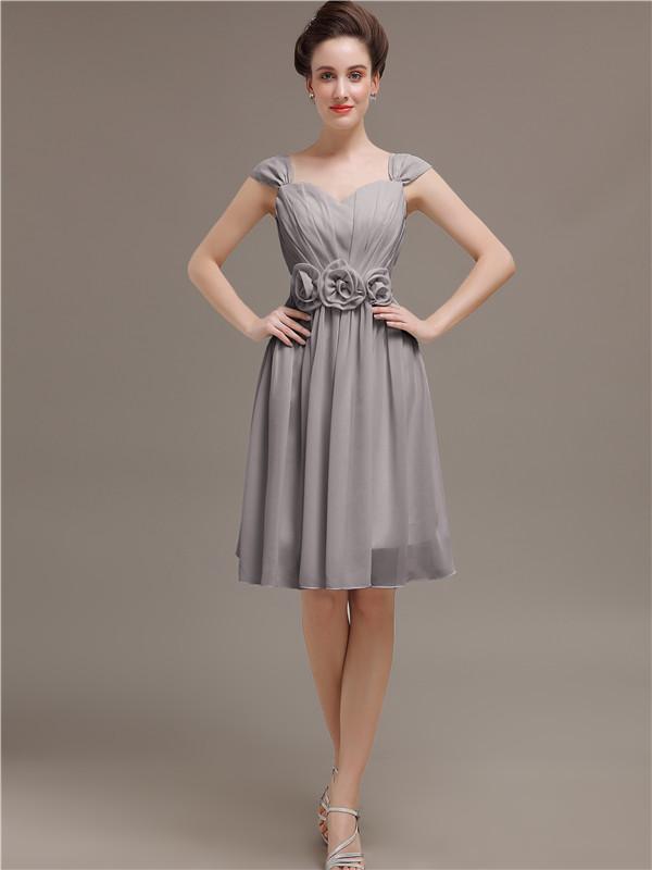 Straps Chiffon Short Bridesmaid Dresses