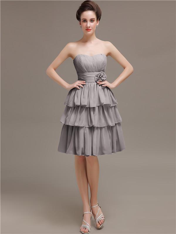 Sweetheart Pleats Short Bridesmaid Dresses