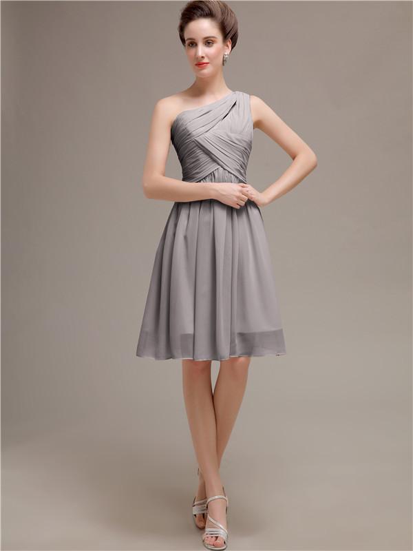 One Shoulder Short A-Line Bridesmaid Dresses