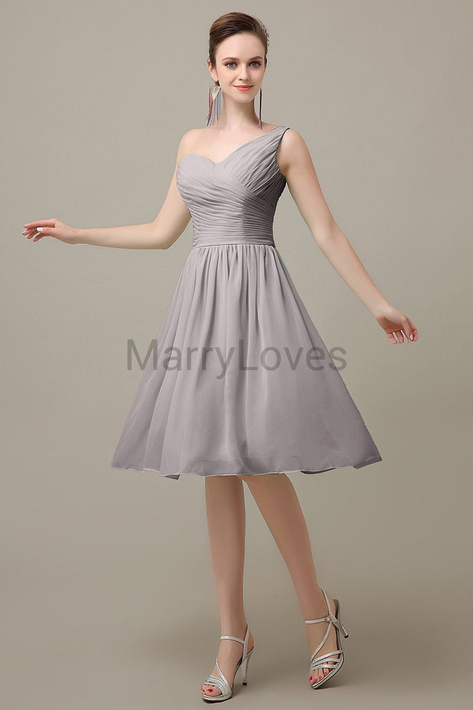 One Shoulder Chiffon Bridesmaid Dresses