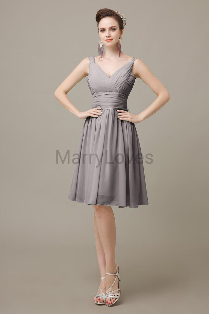 V-Neck Chiffon Bridesmaid Dresses