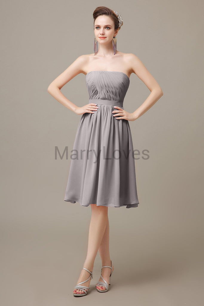 Strapless Short Summer Bridesmaid Dresses