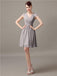 V-Neck Cap Sleeves Chiffon Bridesmaid Dresses