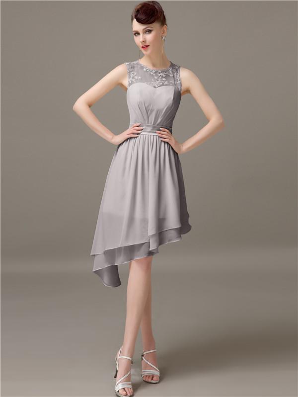 Illusion Short A-Line Bridesmaid Dresses