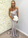 Mermaid Strapless Sleeveless Long Grey Bridesmaid Dresses, BD0567