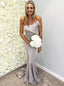 Mermaid Strapless Sleeveless Long Grey Bridesmaid Dresses, BD0567