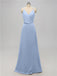V Neck Satin Floor Length Bridesmaid Dresses